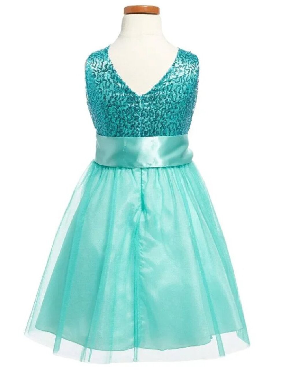 NWT Un Deux Trois Teal Tulle Dress Girls Size 12 - Picture 2 of 7